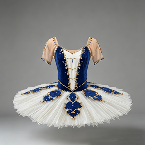 Tutú de Ballet Paquita Hecho a Mano, Color Azul Marino, para Niñas, Disfraz de Danza para Actuaciones Escénicas, Estilo Corte Real, Tutú Clásico Raymonda con Corsé - Product Image 3