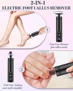 Lime électrique anti-callosités pour pieds, <span class=keywords><strong>ponceuse</strong></span> à ongles 9 vitesses réglables, rechargeable, professionnelle, outil de pédicure domestique avec LED - Product Image 5
