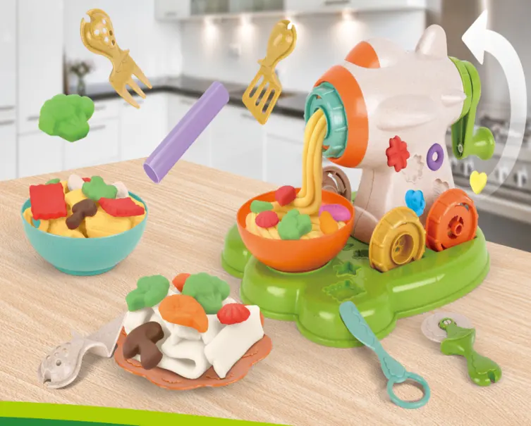 Diy colorido argila fingir brinquedos, jogar casa, brinquedo, conjunto com canudo, material de segurança, brinquedo para crianças