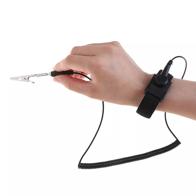 Adjustable Anti-Static Stainless Steel Wrist Strap Black Grounding Bracelet ESD Wrist Band Body EMF Radiation Protection Fast