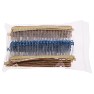 Resistencias de orificio pasante de 1/4W, 5 bandas, película metálica, 1% de tolerancia, 30 valores, 20 de cada, en paquete de tiras de cartón - Product Image 4