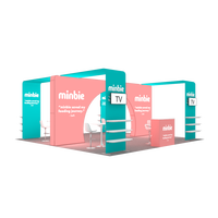 Stand d'exposition modulaire 20x20 sans outils, arche en aluminium portable, affichage rétroéclairé