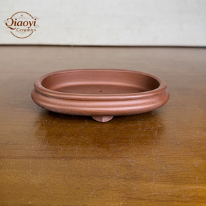 Petit pot à bonsaï ovale en argile violette, pot à <span class=keywords><strong>fleurs</strong></span> bohème, pots de jardin en céramique écologiques et durables, pour plantes succulentes - Product Image 4