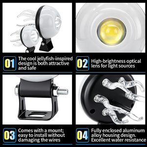 Faro LED para Motocicleta JHS Angel Eye RGB con Diseño de Medusa, Luz <span class=keywords><strong>Antiniebla</strong></span>, Mini Luz Auxiliar de Conducción para Scooter - Product Image 2