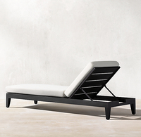 Patio dossier réglable 5 positions repositionnement facile chaise longue en aluminium antirouille meubles en métal