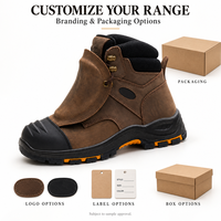 Bottes de sécurité en cuir personnalisées avec protection métatarsienne, embout composite, semelle intermédiaire anti-perforation et semelle en caoutchouc pour la vente en gros