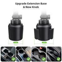 Support de téléphone universel pour porte-gobelet de voiture, base réglable, rotation à 360°, support de téléphone pour porte-gobelet de voiture avec long cou pour smartphone