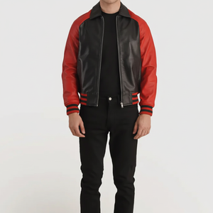 Chaqueta de piel de oveja auténtica para hombre de alta calidad 100% servicio OEM con cierre de cremallera y logotipo frontal para invierno - Product Image 1