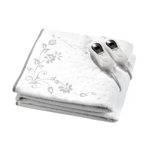 European Pattern Electric Heating Blanket Machine Washable Twin Size With Timer Setting