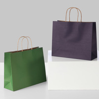 Tas Kertas Kraft Vertikal Besar Cetak Offset Kustom untuk Iklan, Tas Tangan untuk Katering, Hadiah, Kemasan Kerajinan