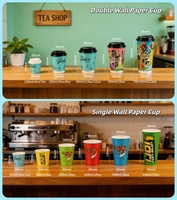 420ML 500ML 600ML 700ML 1000ML Op maat bedrukte transparante biologisch afbreekbare wegwerp plastic PP PET PLA beker met deksel