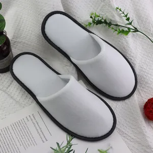 Wholesale High Quality Disposable Luxury Nap Cloth Hotel SPA Slippers Accpect Customized Logo Low MOQ With EPE Sole