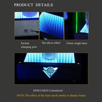 Base de Verre Lumineuse LED avec Effet Laser Vert Abysse pour Halloween, Pâques, Bar, KTV, Fête, Lounge, Boîte de Nuit