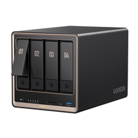 NAS de Escritorio de 4 Bahías con CPU AMD R2514, 8GB de RAM DDR4, 4K a 60Hz, Ranuras M.2 NVMe de 10GbE, Almacenamiento Conectado a la Red