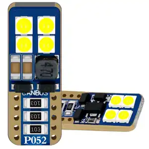 ריצת יום אדום צהוב לבן מנורת אזהרה 8leds smd3030 איתות t10 ממשק פשוט החלפה נורת בלם רכב