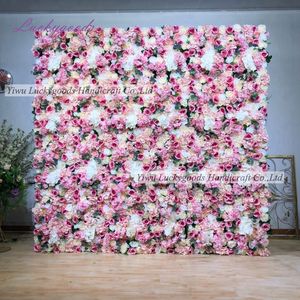 LFB1079 인공 꽃 벽 사용자 정의 3D 롤러 커튼 패브릭 배경 웨딩 장식 실크 장미 인공 꽃 벽 - Product Image 3