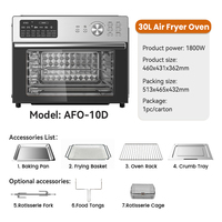 Horno de Convección Digital Multifuncional de 30L, Horno de Encimera, Tostadora y Horno para Pizza, Certificación CB/CE/ETL