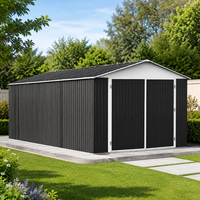 Abri de jardin en acier galvanisé 6x4 pieds avec portes doubles pour outils de jardin