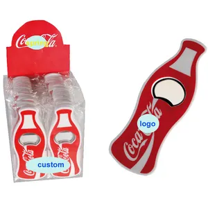 Promosyon Özel Logo Coca Plastik şişe açacağı/Çevre Dostu Metal Bira Açacağı Buzdolabı Mıknatısı