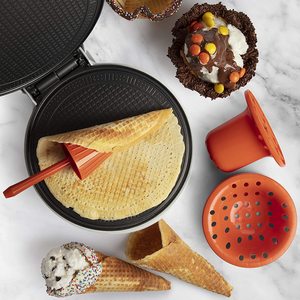 <span class=keywords><strong>Gaufrier</strong></span> cône et bol-comprend un rouleau façonneur et un bol presse-cône de crème glacée fait maison Machine de cuisson de cône cuisine amusante - Product Image 3