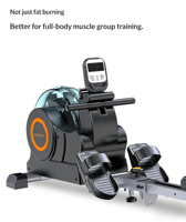 Rameur pliable en acier résistant à l'eau, équipement de fitness multifonctionnel pour la maison avec moniteur numérique pour entraînement cardio