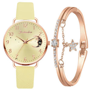 Montre à quartz de luxe pour femmes en vente en gros avec ensemble de bijoux Bracelet jonc avec logo personnalisé Montres-bracelets pour femmes <span class=keywords><strong>Cadeau</strong></span> pour filles - Product Image 3
