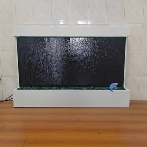 Indoor water feature mirror glass water wall fountain with <b>led</b> <b>light</b> home decoration wall mounted waterfall - Product Image 3