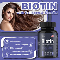 Capsules de biotine OEM 10000 mcg, haute puissance, vitamine B7, complément pour les cheveux, la peau et les ongles