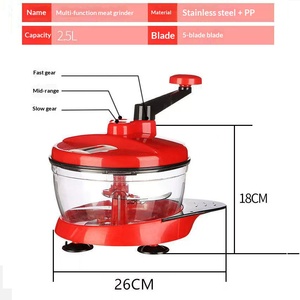 Picadora de carne manual con manivela, procesador de alimentos multifunción, separador de huevos, mezclador, rebanador para ajo, cebolla y pasta de carne - Product Image 4