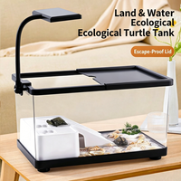 Aquarium de bureau en PET épais de qualité supérieure, pompe silencieuse, lumière LED, mini aquarium, cadeau de bureau, petit aquarium pour poissons betta