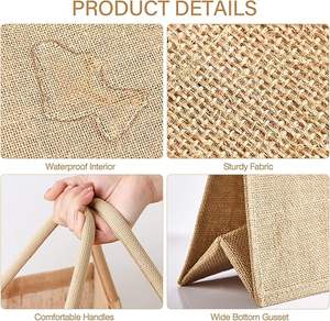 Sac fourre-tout en toile de jute laminée réutilisable avec poignées souples pour le shopping, les voyages et la plage – Vente chaude – Chine - Product Image 2