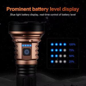 ไฟฉายกำลังสูงระยะไกลแบบรวมแสงสปอตและฟลัดไลท์ 10 หลอด LED P50 พร้อมพอร์ต USB สำหรับชาร์จ  ไฟฉายพกพาอเนกประสงค์ - Product Image 2