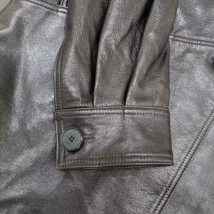 Nouvelle Arrivée Manteau <span class=keywords><strong>Trench</strong></span> en Cuir Espagnol <span class=keywords><strong>Noir</strong></span> pour <span class=keywords><strong>Femme</strong></span>, <span class=keywords><strong>Mi</strong></span>-<span class=keywords><strong>Long</strong></span>, Boutonné et Ceinturé, Idéal pour Visite de Galerie d'Art, Sur Mesure - Product Image 3