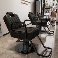 Fauteuil de Barber Shop Tendance GEDO avec Siège Réglable et Dossier Inclinable pour Permanente, Teinture, Toilettage et Coupe de Cheveux Spécial Salon en Métal