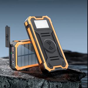 Batterie externe solaire étanche sans fil avec logo personnalisé, charge rapide 30000 mAh, éclairage de montagne, vente en gros - Product Image 2