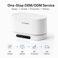 GTSONIC U2 Pembersih Gigi Ultrasonik Elektrik 45KHz Portabel Rumah Tangga Baja Tahan Karat SUS304 Timer Digital Tangki 0.5L