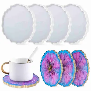 Hot Selling Resin Coaster Molds Silicone Coaster Molds for Resin DIY Decorative Crafts Crystal Cup Mat
