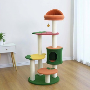 Arbre <span class=keywords><strong>à</strong></span> chat <span class=keywords><strong>à</strong></span> 4 niveaux <span class=keywords><strong>en</strong></span> <span class=keywords><strong>bois</strong></span> massif avec poteau <span class=keywords><strong>à</strong></span> gratter <span class=keywords><strong>en</strong></span> sisal et base antidérapante pour chats de grande taille d'intérieur - Vente <span class=keywords><strong>en</strong></span> gros - Product Image 3