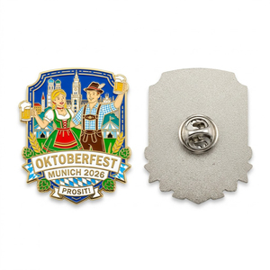 Épinglette en métal souvenirs bavaroises personnalisée de qualité supérieure en alliage de zinc estampé et émail souple pour festival de la bière - Product Image 3