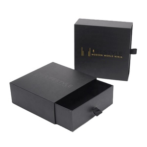 Venta al por mayor, Spot UV negro, logotipo personalizado impreso, papel de oro de Perfume, estampado en caliente de lujo, cajón rígido, caja deslizante de embalaje de regalo - Product Image 1