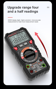 Multimètre intelligent portable True RMS avec rétroéclairage bicolore, fonction de maintien des données, écran LCD à 4 chiffres, double affichage, 10A - Product Image 4