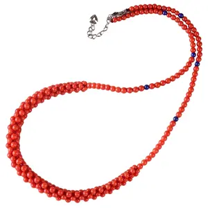 Natural high-grade oxblood red coral bead necklace Unique Gifts for Women