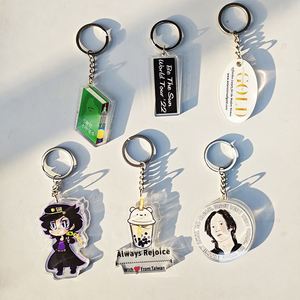 Meilleurs porte-clés Kawaii en vrac, breloques en acrylique personnalisées avec logo imprimé, échantillon gratuit, mousqueton en plastique transparent - Product Image 3
