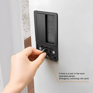 Manija de <span class=keywords><strong>Puerta</strong></span> Magnética Oculta de Aleación de Zinc para Exteriores, con Cerradura, Invisible, Negra, para Dormitorio y Muebles - Product Image 4