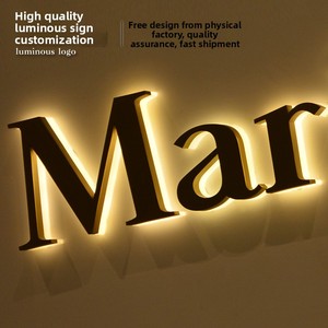 Letrero Luminoso para Puerta con Letras de Cristal y Metal Retroiluminadas con Luz LED, Utilizado para Iluminación Personalizada de Imágenes y Texto - Product Image 4
