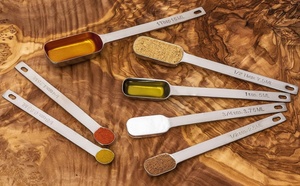 Juego de Cucharas Medidoras Reutilizables de Acero Inoxidable, Ecológicas, Libres de BPA, 6 Cucharas Rectangulares, Cucharas de Té, Cucharas de Sopa, Mango Largo, Diseño Clásico - Product Image 5
