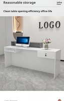 Bureau de réception moderne en bois pour salon de beauté, salon de manucure, hôtel, école, hôpital, utilisation personnalisable, mobilier de bureau commercial