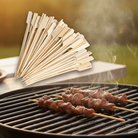 Brochettes en bambou jetables 100% écologiques - Design minimaliste, logo personnalisable, haute qualité, portables, pratiques pour barbecue au charbon de bois