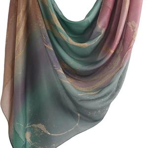 Hijab en modal imprimé de qualité supérieure, châle ethnique respirant à motifs aquarelle très prisé - Product Image 3