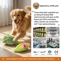 Jouet en peluche couineur et froissé pour chien, en forme de légumes (chou, carotte, maïs), avec distributeur de friandises, détachable, pour chiots et petits chiens